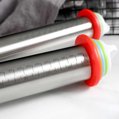 Prato 17 Inch Large Heavy Duty Stainless Steel Adjustable Rolling Pin